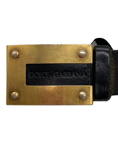 DOLCE & GABBANA（ドルチェ＆ガッバーナ）DOLCE & GABBANA (ドルチェ＆ガッバーナ) レザーベルト ブラック サイズ:33INCHの古着・服飾アイテム