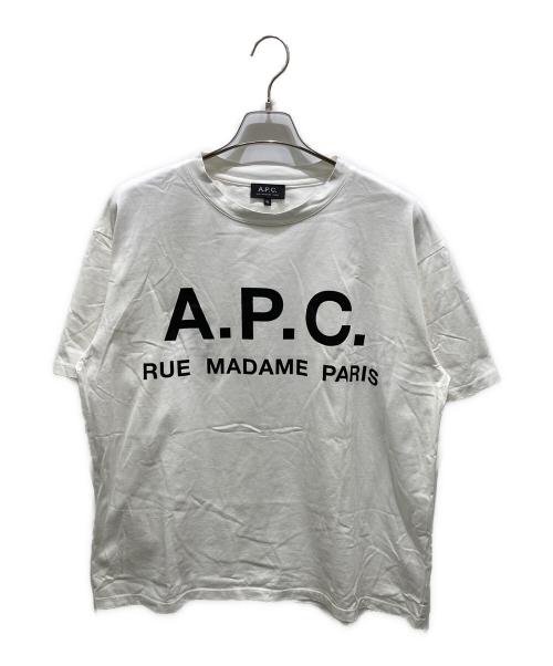 A.P.C.（アーペーセー）A.P.C. (アーペーセー) EDIFICE (エディフィス) 別注オーバーサイズロゴプリントTシャツ　24223-1-96971 ホワイト サイズ:XLの古着・服飾アイテム