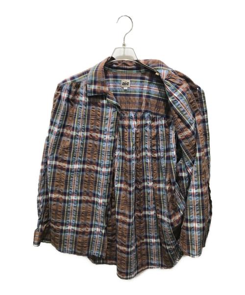AiE（エーアイイー）AiE (エーアイイー) ペインターシャツ　0T726 ブラウン×ブルー サイズ:Mの古着・服飾アイテム