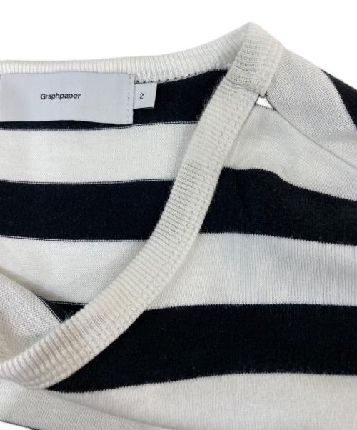 Graphpaper（グラフペーパー）Graphpaper (グラフペーパー) ボーダーカットソー　GM201-70152B ブラック×ホワイト サイズ:2の古着・服飾アイテム