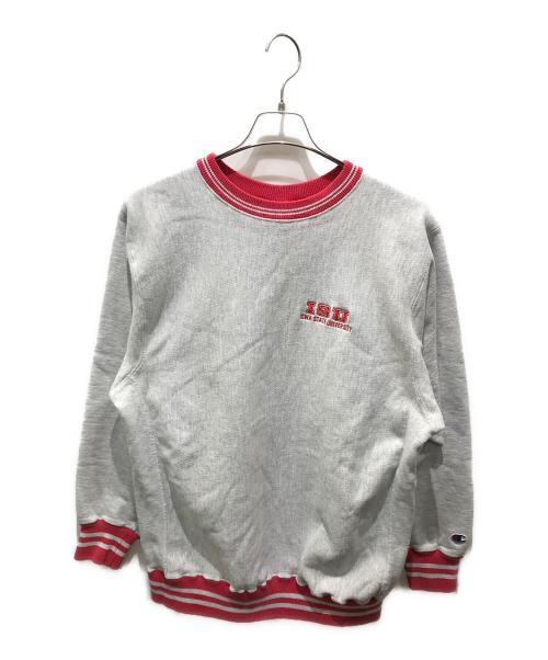 Champion REVERSE WEAVE（チャンピオン リバース ウィーブ）Champion REVERSE WEAVE (チャンピオン リバース ウィーブ) カレッジプリントスウェット　90's 刺繍タグ USA製 グレー サイズ:XLの古着・服飾アイテム