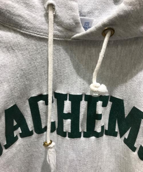 Champion REVERSE WEAVE（チャンピオン リバース ウィーブ）Champion REVERSE WEAVE (チャンピオン リバース ウィーブ) プリントパーカー　90's 刺繍タグ SACHEMS グレー サイズ:XLの古着・服飾アイテム