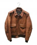 VANSONバンソン）の古着「A-2 レザーフライトジャケット　16000A01」｜ブラウン