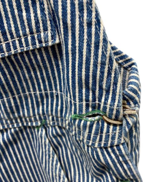 OSH KOSH B'gosh（オシュコシュ ビゴッシュ）OSH KOSH B'gosh (オシュコシュ ビゴッシュ) ヒッコリーストライプオーバーオール　800-1027 ブルー サイズ:38の古着・服飾アイテム