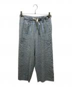 Whitesandホワイトサンド）の古着「ストライプリネン混パンツ」｜スカイブルー