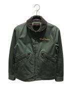 Hysteric Glamourヒステリックグラマー）の古着「GHOST WOLVES 刺繍ラウンドカラージャケット　0233AB04」｜カーキ