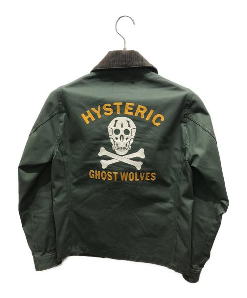 Hysteric Glamour（ヒステリックグラマー）Hysteric Glamour (ヒステリックグラマー) GHOST WOLVES 刺繍ラウンドカラージャケット　0233AB04 カーキ サイズ:Sの古着・服飾アイテム