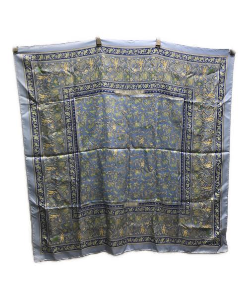 HERMES（エルメス）HERMES (エルメス) シルクスカーフ　インドの狩猟 ブルーの古着・服飾アイテム