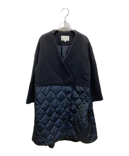 ENFOLD（エンフォルド）ENFOLD (エンフォルド) 圧縮ビーバーキルティングAラインコート ネイビー サイズ:36の古着・服飾アイテム