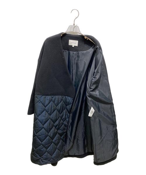 ENFOLD（エンフォルド）ENFOLD (エンフォルド) 圧縮ビーバーキルティングAラインコート ネイビー サイズ:36の古着・服飾アイテム