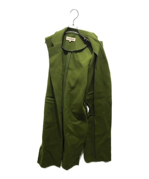 ENFOLD（エンフォルド）ENFOLD (エンフォルド) アッシュクメルトンロングベスト　3009A230-0780 グリーン サイズ:38の古着・服飾アイテム