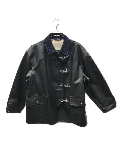 POLO RALPH LAUREN（ポロ・ラルフローレン）POLO RALPH LAUREN (ポロ・ラルフローレン) ビニールファイヤーマンジャケット　USA製  ブラック サイズ:XLの古着・服飾アイテム