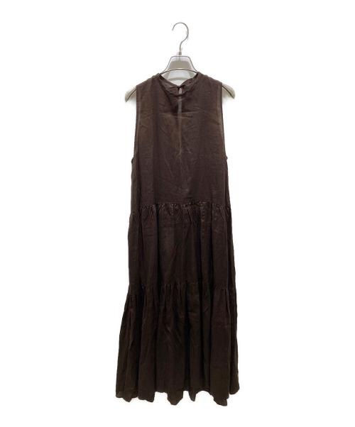 BEAUTY&YOUTH（ビューティーアンドユース）BEAUTY&YOUTH (ビューティーアンドユース) ラミーティアードノースリーブマキシワンピース　16261443425 ブラウン サイズ:記載無しの為実寸参照の古着・服飾アイテム