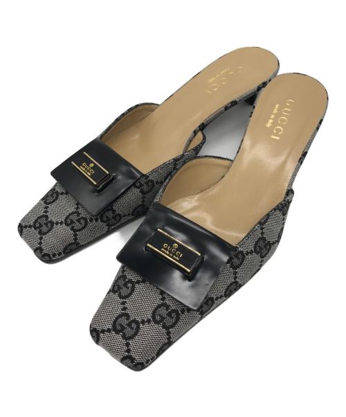 GUCCI（グッチ）GUCCI (グッチ) GGスクエアトゥミュール　101 0396 グレー サイズ:36の古着・服飾アイテム