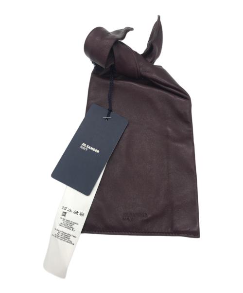 JIL SANDER NAVY（ジルサンダー ネイビー）JIL SANDER NAVY (ジルサンダー ネイビー) レザーポーチ　JBJD700 ボルドーの古着・服飾アイテム
