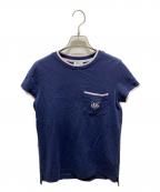 KENZOケンゾー）の古着「タイガー刺繍ポケットTシャツ　F752TS85981」｜ネイビー