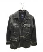 GAPギャップ）の古着「レザーカーコート　OLDGAP」｜ブラック