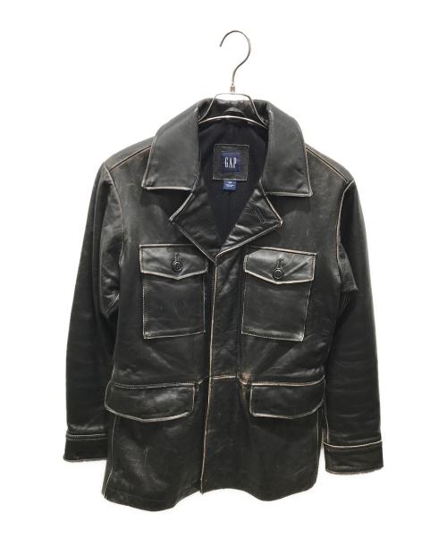 GAP（ギャップ）GAP (ギャップ) レザーカーコート　OLDGAP ブラック サイズ:Sの古着・服飾アイテム
