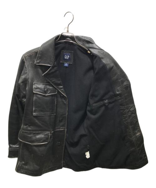 GAP（ギャップ）GAP (ギャップ) レザーカーコート　OLDGAP ブラック サイズ:Sの古着・服飾アイテム