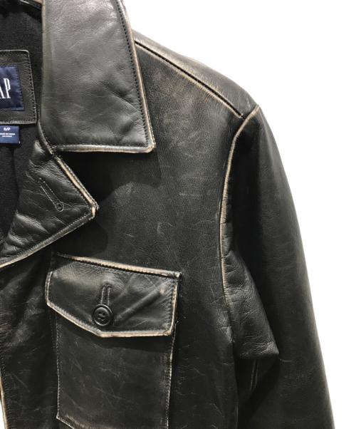 GAP（ギャップ）GAP (ギャップ) レザーカーコート　OLDGAP ブラック サイズ:Sの古着・服飾アイテム