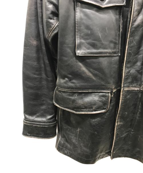 GAP（ギャップ）GAP (ギャップ) レザーカーコート　OLDGAP ブラック サイズ:Sの古着・服飾アイテム