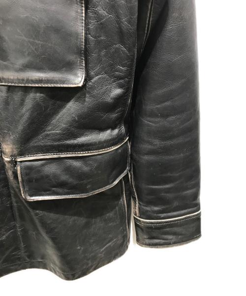 GAP（ギャップ）GAP (ギャップ) レザーカーコート　OLDGAP ブラック サイズ:Sの古着・服飾アイテム