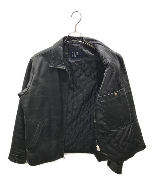 GAP（ギャップ）GAP (ギャップ) カウレザージャケット　776019-01　 OLD 2001年製 ブラック サイズ:Sの古着・服飾アイテム