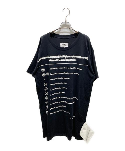 MM6 Maison Margiela（エムエムシックスメゾンマルジェラ）MM6 Maison Margiela (エムエムシックスメゾンマルジェラ) PRINTED OVERSIZE DRESS　S32CT0878 ネイビー サイズ:Lの古着・服飾アイテム
