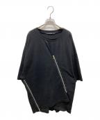 LIMI feuリミフゥ）の古着「ジップデザイン変形オーバーサイズTシャツ　LC-T03-034」｜ブラック