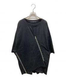 LIMI feu（リミフゥ）の古着「ジップデザイン変形オーバーサイズTシャツ　LC-T03-034」｜ブラック