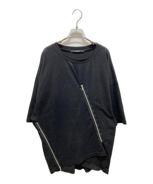 LIMI feu（リミフゥ）LIMI feu (リミフゥ) ジップデザイン変形オーバーサイズTシャツ　LC-T03-034 ブラック サイズ:Sの古着・服飾アイテム