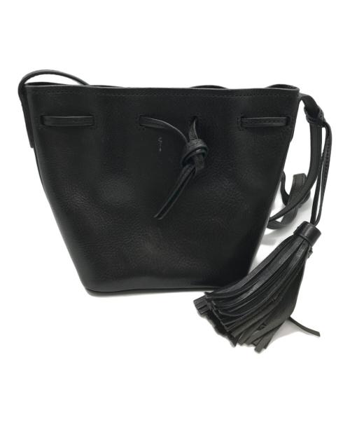 POLO RALPH LAUREN（ポロ・ラルフローレン）POLO RALPH LAUREN (ポロ・ラルフローレン) レザーショルダーバッグ ブラックの古着・服飾アイテム