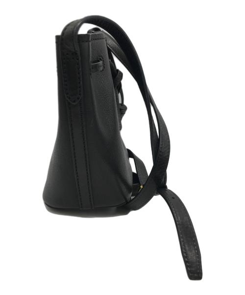 POLO RALPH LAUREN（ポロ・ラルフローレン）POLO RALPH LAUREN (ポロ・ラルフローレン) レザーショルダーバッグ ブラックの古着・服飾アイテム