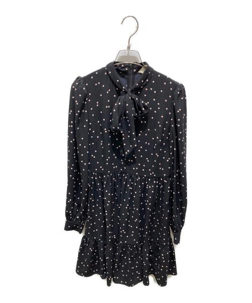 Kate Spade（ケイトスペード）Kate Spade (ケイトスペード) 総柄ワンピース ブラックの古着・服飾アイテム