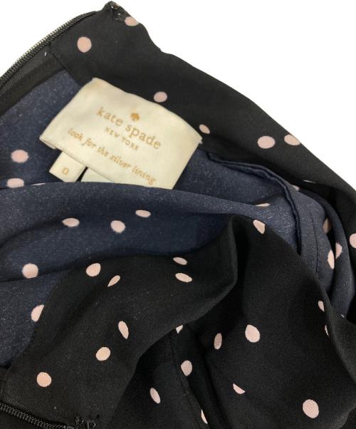 Kate Spade（ケイトスペード）Kate Spade (ケイトスペード) 総柄ワンピース ブラックの古着・服飾アイテム