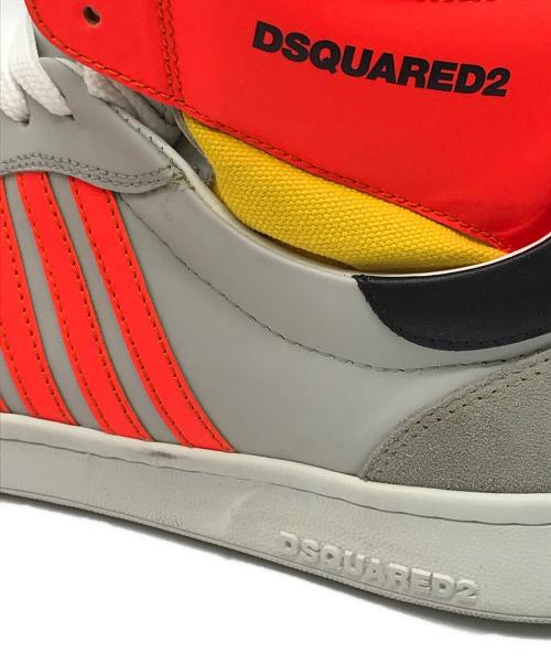 DSQUARED2（ディースクエアード）DSQUARED2 (ディースクエアード) ‘Boxer’ high-top sneakers グレー×オレンジ サイズ:44の古着・服飾アイテム