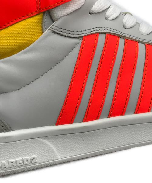 DSQUARED2（ディースクエアード）DSQUARED2 (ディースクエアード) ‘Boxer’ high-top sneakers グレー×オレンジ サイズ:44の古着・服飾アイテム