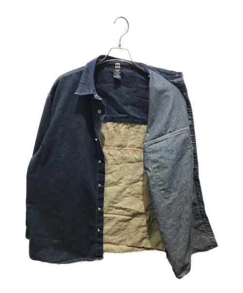 MARITHE+FRANCOIS GIRBAUD（マリテフランソワジルボー）MARITHE+FRANCOIS GIRBAUD (マリテフランソワジルボー) リメイクデニムシャツ インディゴ サイズ:XLの古着・服飾アイテム