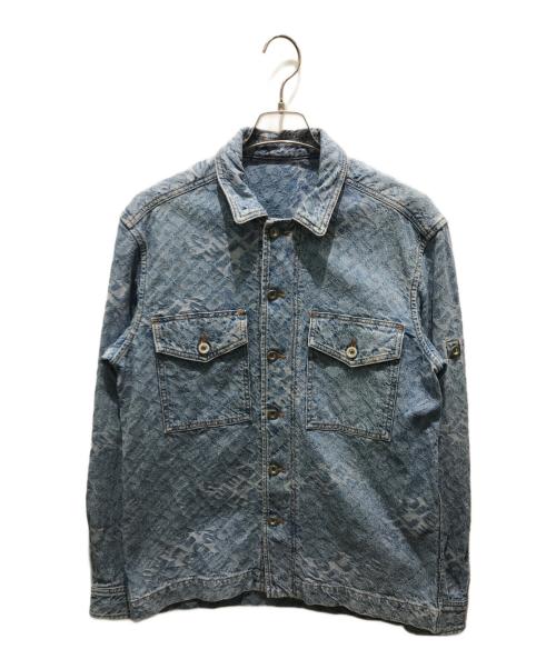 DIESEL（ディーゼル）DIESEL (ディーゼル) All Over Logo Oversized Denim Jacket　D-LATE インディゴ サイズ:Lの古着・服飾アイテム