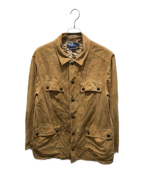 POLO RALPH LAUREN（ポロ・ラルフローレン）POLO RALPH LAUREN (ポロ・ラルフローレン) スエードシャツジャケット　 イタリア製 ゴートスキン ベージュ サイズ:XLの古着・服飾アイテム