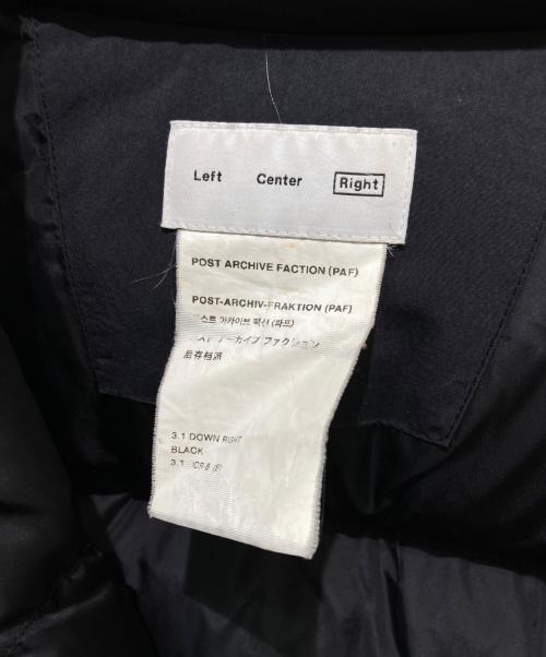 POST ARCHIVE FACTION (PAF)（ポストアーカイブファクション）POST ARCHIVE FACTION (PAF) (ポストアーカイブファクション) 3.1 DOWN RIGHT ブラック サイズ:Sの古着・服飾アイテム