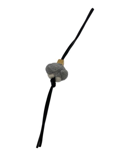 LOEWE（ロエベ）LOEWE (ロエベ) Owl charm in felt and calfskin グレーの古着・服飾アイテム