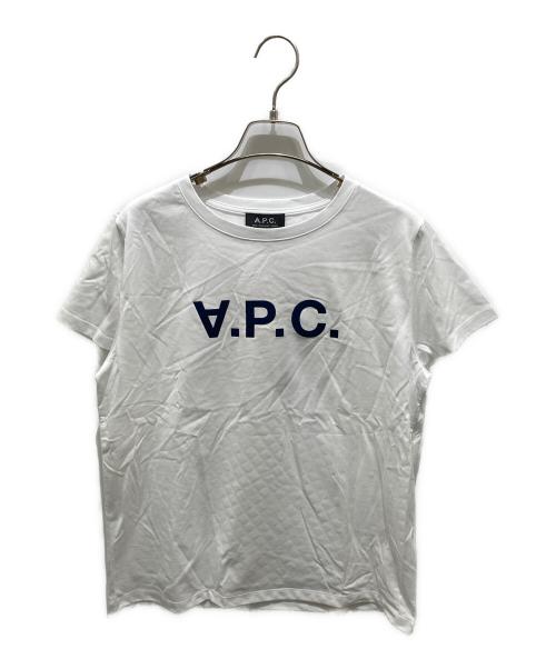 A.P.C.（アーペーセー）A.P.C. (アーペーセー) VPC ロゴTシャツ　25085-1-97261 ホワイト×ネイビー サイズ:Mの古着・服飾アイテム