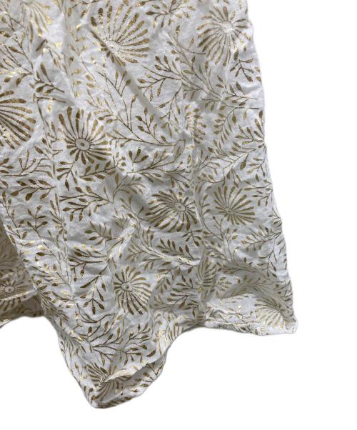 ne quittez pas（ヌキテパ）ne quittez pas (ヌキテパ) Cotton Voile Foil Flower Print Volume Sleeve Dress　010431GL2 アイボリー サイズ:記載無しの為実寸参照の古着・服飾アイテム