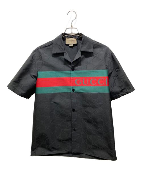 GUCCI（グッチ）GUCCI (グッチ) GGナイロンジャガードシャツ　782743 ZAQD2 ブラック サイズ:44の古着・服飾アイテム