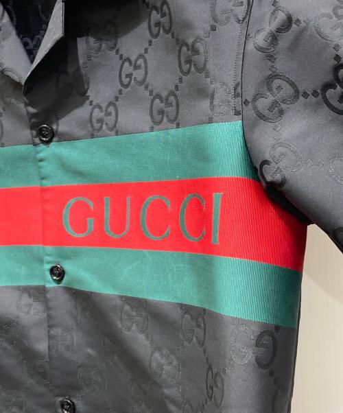 GUCCI（グッチ）GUCCI (グッチ) GGナイロンジャガードシャツ　782743 ZAQD2 ブラック サイズ:44の古着・服飾アイテム