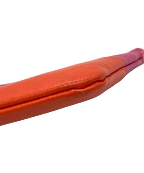 CELINE（セリーヌ）CELINE (セリーヌ) バイカラークラッチバッグ　S-ZP-0191 ピンク×オレンジの古着・服飾アイテム