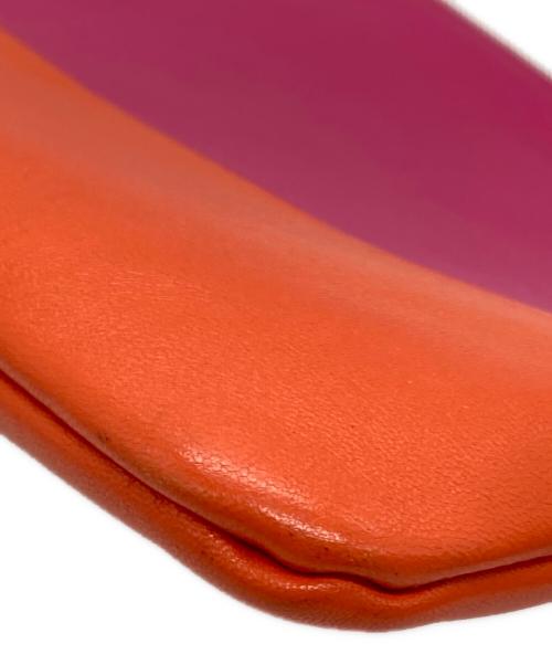 CELINE（セリーヌ）CELINE (セリーヌ) バイカラークラッチバッグ　S-ZP-0191 ピンク×オレンジの古着・服飾アイテム