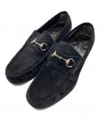 GUCCIグッチ）の古着「ホースビットGGキャンパスローファー　110 0009」｜ブラック