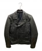 ATTACHMENTアタッチメント）の古着「ダブルライダースジャケット　AB42-227 ホースレザー」｜ブラック